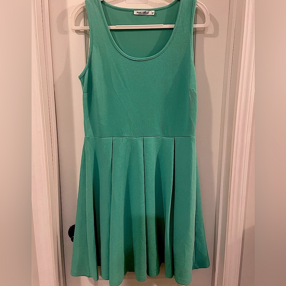 White Mark Green Mini Dress